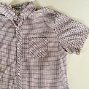 VOLCOM CLASSIC FIT PLAID BUTTON UP SHORT SLEEVE SHIRT